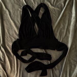 Cotton Candy Black Halter Top